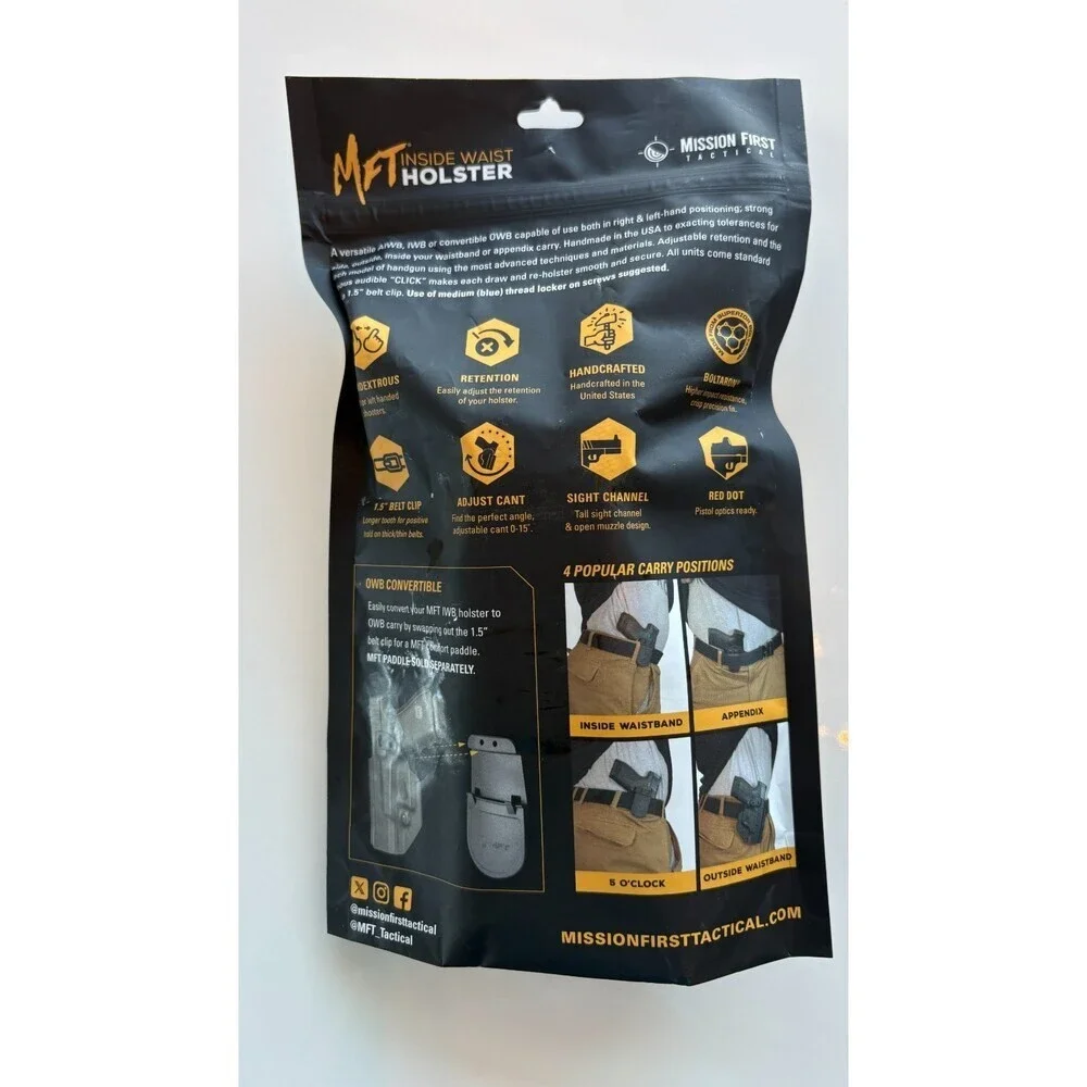 Mission First Tactical Hybrid Holster inside waist holster Canik TP9 elite SC
